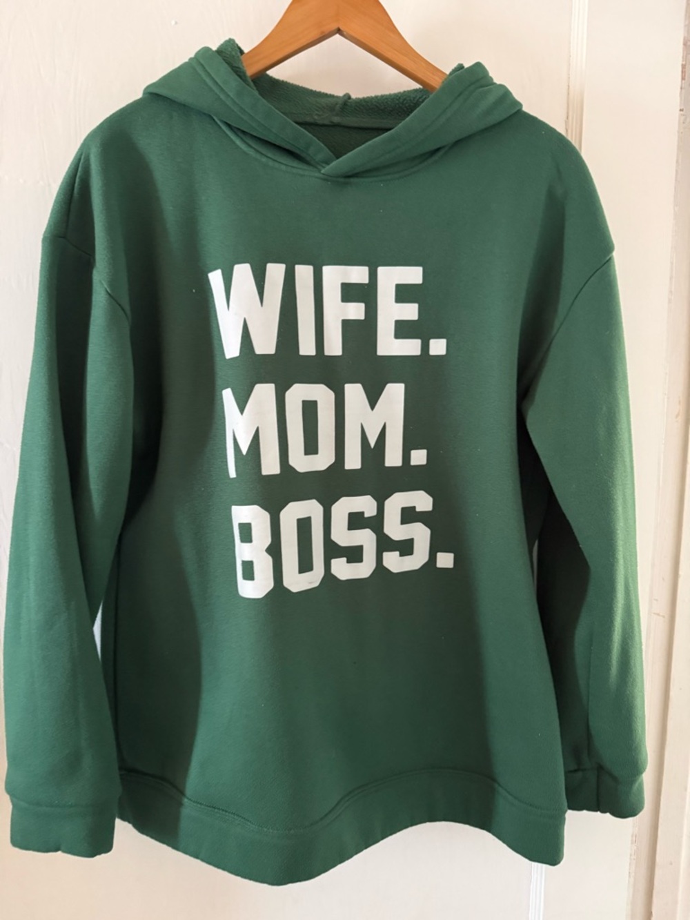 WIFE. MOM. BOSS. Green Hoodie - Casual Women's Pullover